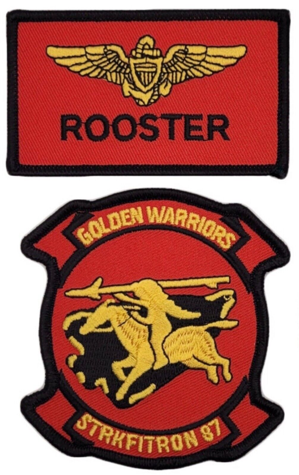 Top Gun Rooster Patch Set (3.5 Inch) Velcro Badges Golden Warriors US –  karmapatch.com