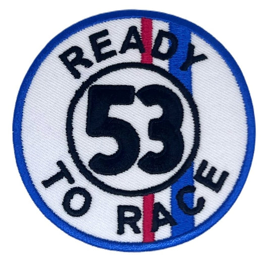 Herbie 53 Ready to Race Patch (3 Inch) Iron/Sew-on Badge Motor Car Racing Movie Souvenir Retro DIY Costume Jacket / Bag / Cap / Gift Patches