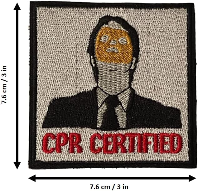 CPR Certified Patch (3 Inch) Embroidered Iron-on Badge Funny The Office Dwight Schrute Gift Patches