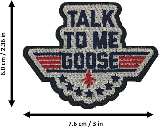 Top Gun Patch (3 Inch) Iron/Sew-on Badge Talk to me Goose US Navy Pilot Costume Movie Jacket Gift Patches