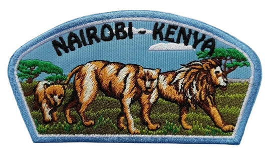 Nairobi Kenya Patch (4.3 Inch) Embroidered Iron-on or Sew-on Badge African Lion Pride Safari Souvenir Emblem Crest DIY Gift Patches