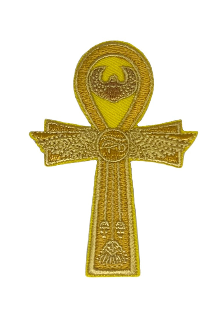 Egyptian Ankh Patch (3 Inch) Iron or Sew-On Badge Travel Egypt Souvenir Perfect for Jackets, Backpacks, Hats, Shirts, Caps, Gift Patches