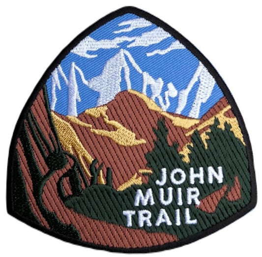 John Muir Trail Patch (3.5 Inch) Iron-on or Sew-on Badge Hiking Yosemite California Trek Souvenir Emblem Crest Bag Backpack Gift Patches
