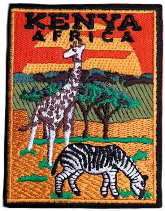 Kenya Africa Patch (3.5 Inch) Iron-on / Sew-on Badge Travel Souvenir Masai Mara Safari Backpack, Jacket, Hat, Bag, DIY Emblem Gift Patches