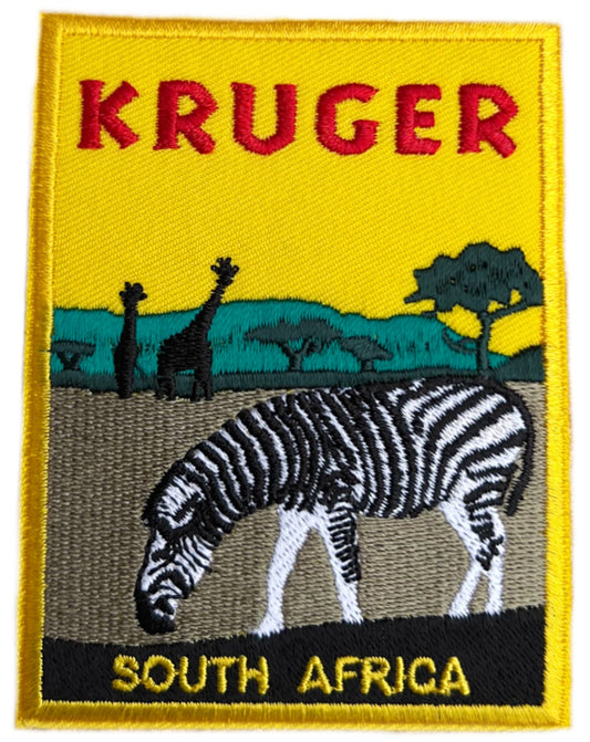 Kruger National Park South Africa Patch (3.5 Inch) Iron-on / Sew-on Badge Souvenir Travel Backpack, Jacket, Hat, Bag DIY Emblem Gift Patches
