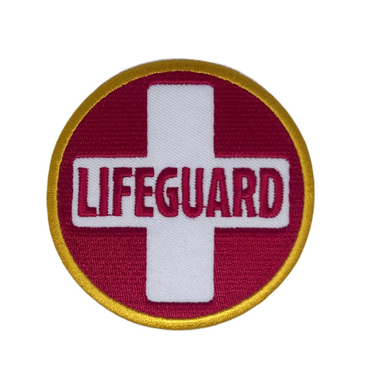 Lifeguard Patch (3 Inch) Embroidered Iron or Sew-on Badge Perfect for DIY Costume, Beach Shorts, Jackets, Bags, Shirts, Pants Gift Patches