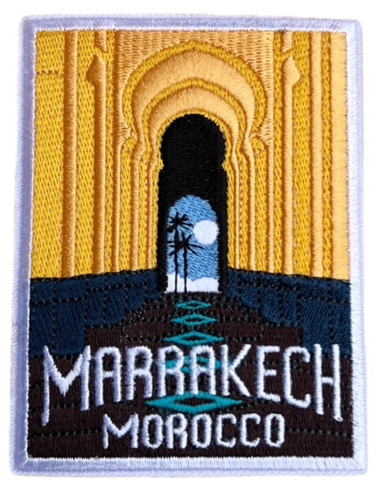 Marrakech Morocco Patch (3.5 Inch) Iron-on / Sew-on Badge Travel Souvenir Emblem Perfect for Backpacks, Luggage, Hats, Bags, Gift Patches