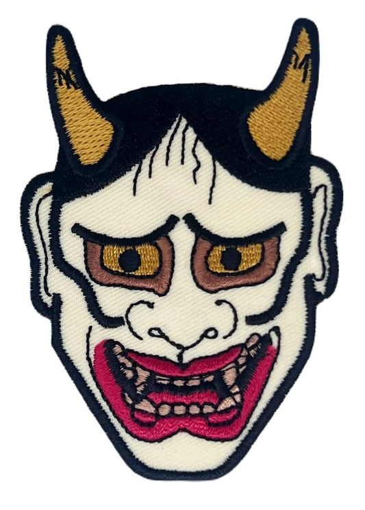 Japanese Hannya Mask Patch (3.5 Inch) Iron or Sew-On Badge Noh Theater Japan Demon Perfect for Jackets, Backpacks, Hats, Caps, Gift Patches