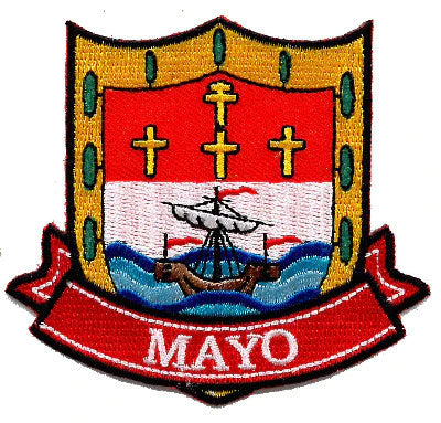 County Mayo Patch (3 Inch) GAA Gaelic Football Hurling Ireland Crest Embroidered Iron/Sew-on Badge