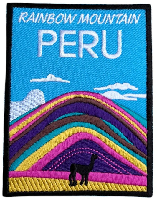 Rainbow Mountain Peru Patch (3.5 Inch) Iron-on / Sew-on Badge Travel Souvenir Emblem Vinicunca 7 Color Mountain Cusco Gift Patches