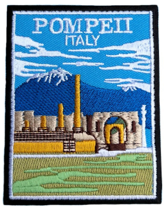 Pompeii Naples Italy Patch (3.5 Inch) Iron-on / Sew-on Badge Travel Italia Souvenir Emblem Campania Temple of Jupiter Roman Gift Patches