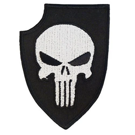 Punisher Skeleton Skull Shield US Navy Seals DEVGRU Morale Patch (4 Inch) Hook + Loop Velcro Badge Airsoft Paintball Tactical Morale