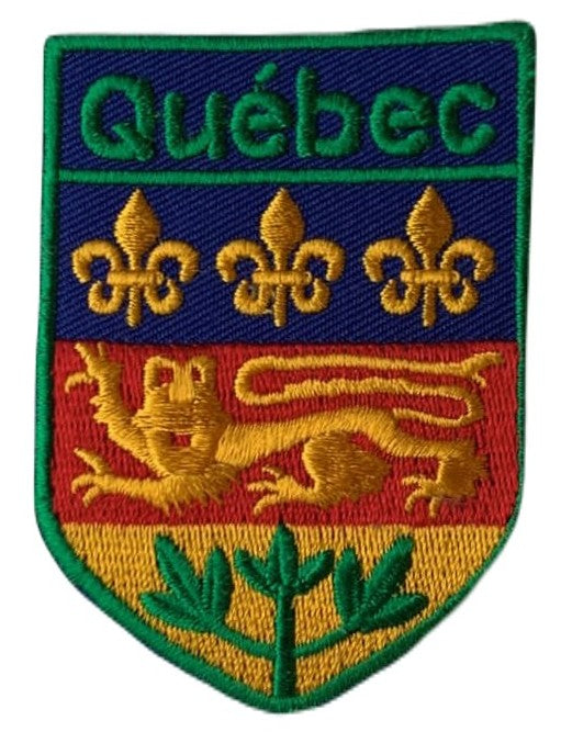 Quebec Shield Patch (3 Inch) Iron-on Badge Travel Canada Souvenir Emblem Perfect for Backpacks, Jackets, Hats, Bags, Crafts, Gift Patches