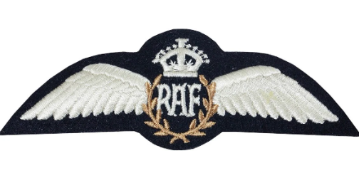 RAF British Pilot Wings (5 Inch) Iron or Sew-on Badge Royal Air-Force Emblem WW2 United Kingdom Uniform Patches