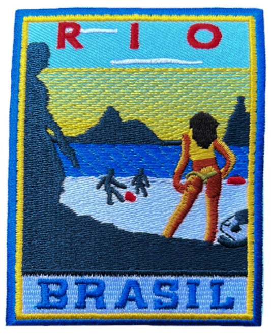 Rio Brasil Patch (3.5 Inch) Embroidered Iron-on / Sew-on Badge Travel Souvenir Emblem Brazil South America Backpack Gift Patches
