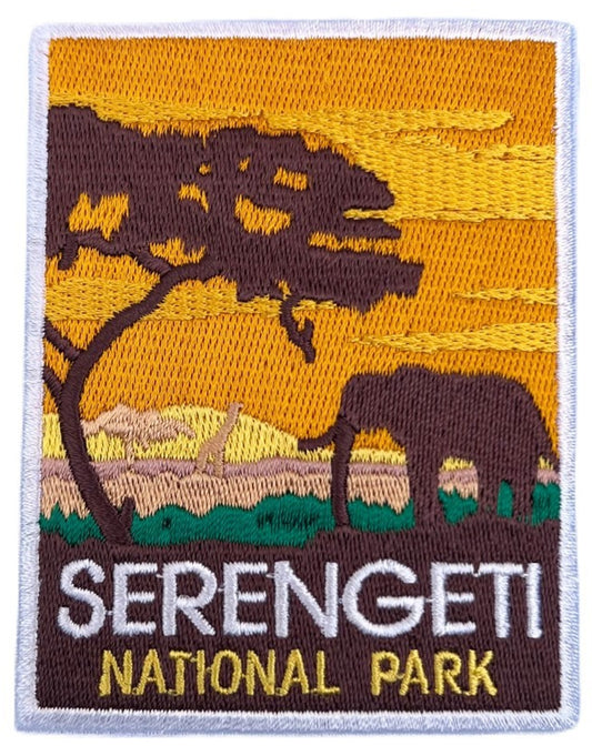 Serengeti National Park Patch (3.5 Inch) Iron-on / Sew-on Badge Travel Tanzania Souvenir Emblem Elephant Safari DIY Emblem Gift Patches