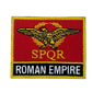 SPQR Ancient Roman Empire Golden Eagle Flag Patch (3 Inch) Hook and Loop Velcro Badge Lost Legion Rome Soldier Golden Eagle Flag Costume Patches