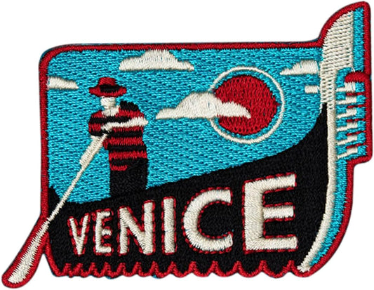 Venice Italy Patch (3 Inch) Iron/Sew-on Badge Italian Souvenir Gondola Emblem Patches