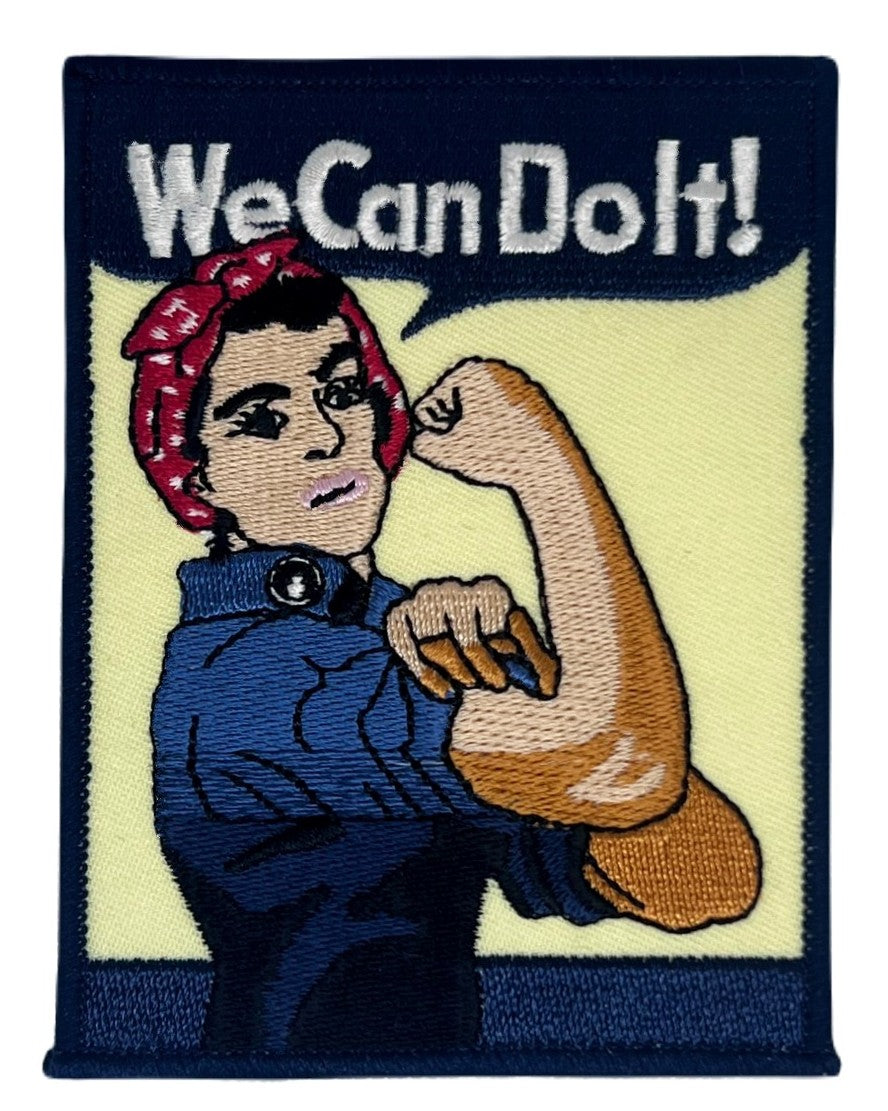 Rosie the Riveter We Can Do It! Patch (4 Inch) Iron or Sew-on Badge US Army WW2 Poster DIY Costume Gift Patches