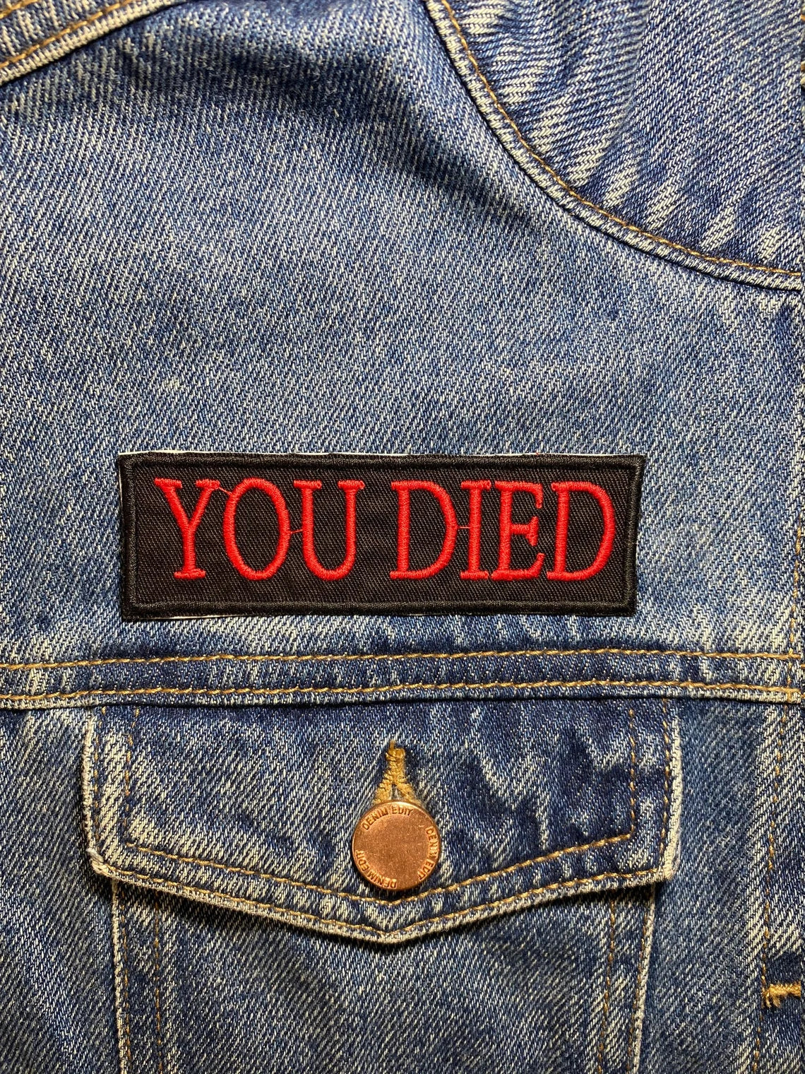 You Died Souls Bourne inspired Patch (3.5 Inch) Iron or Sew-on Badge Costume Cosplay Horror Movie / Video Game Patches