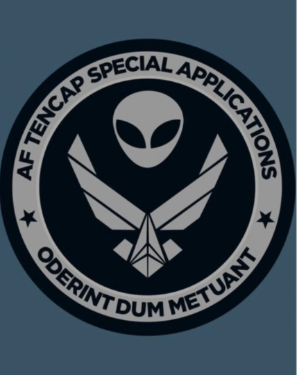 USAF Air Force Groom Black Ops AF Tencap Special Applications Patch (3 Inch) Hook and Loop Velcro Badge US Tactical, Morale, Alien, Gift Patches