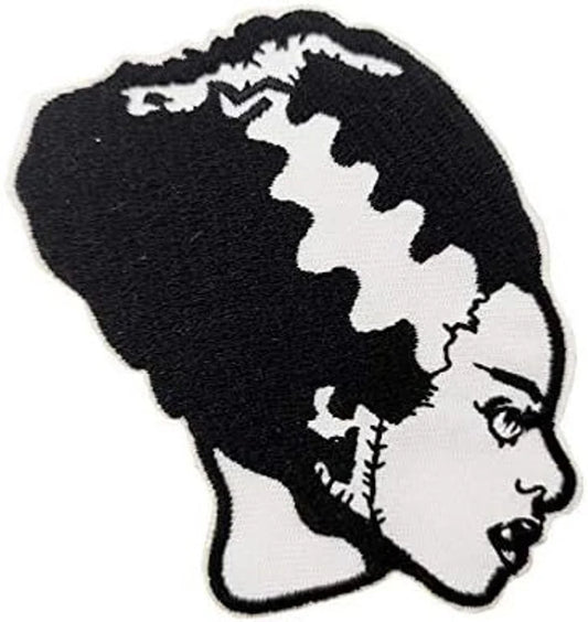 Bride of Frankenstein Patch (3 Inch) Iron or Sew-On Badge Retro Horror Movie Monster Patches