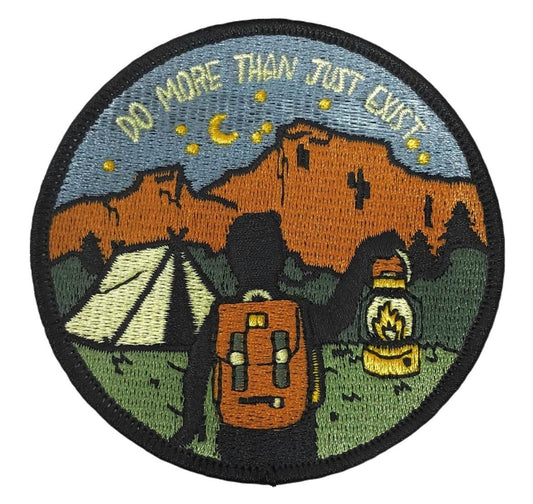 Do More Than Just Exist Patch (3.5 Inch) Iron-on/Sew-on Badge Hike Souvenir Hiking Backpack Travel Adventure Emblem Camping Crest Gift Patches