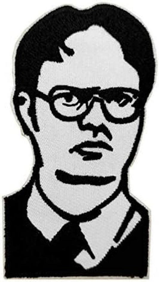 Dwight Schrute Patch (3 Inch) Iron or Sew-on Badge The Office Dunder Mifflin Emblem Patches