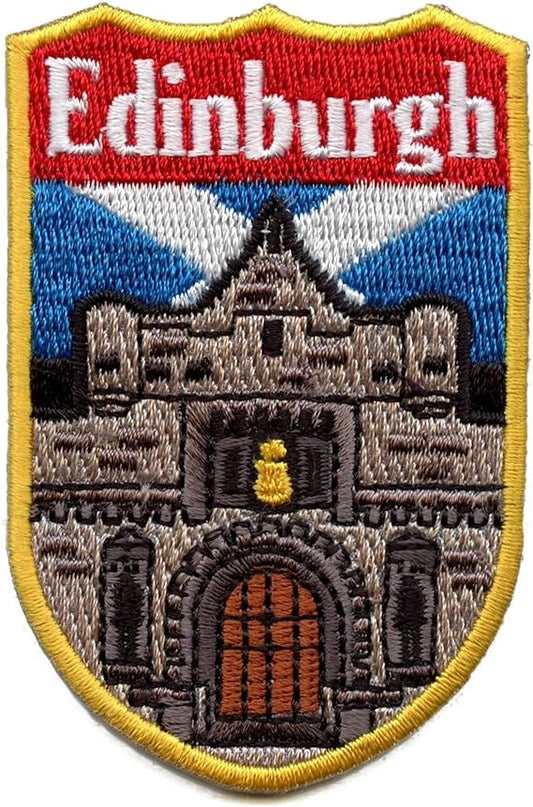 Edinburgh Scotland Shield Patch (3 Inch) Iron-on Badge Travel Europe Souvenir Emblem for Backpacks, Hats, Bags, Crafts, DIY Gift Patches
