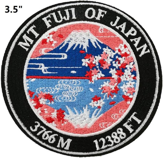 Mount Fuji of Japan Patch (3.5 Inch) Iron or Sew-on Badge Asia Trek Mountain Souvenir Summit Hike Fujisan DIY Gift Patches