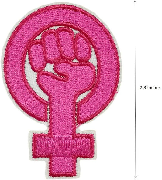 Girl Power Fist Patch Pride Woman's Movement Pink Feminist Resistance (2.3 Inch) Iron-on Badge DIY Gift Patches