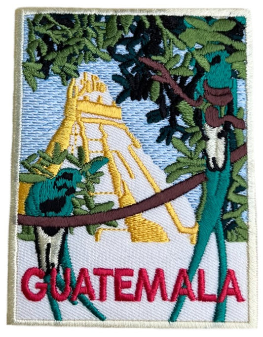 Guatemala Patch (3.5 Inch) Iron-on / Sew-on Badge Travel Souvenir Emblem Quetzal Maya Tikal Mesoamerica Central America Gift Patches