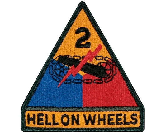 US Army 2nd Armored Division Patch (3.75 Inch) Iron or Sew-on Badge Hell on Wheels WW2 American Uniform Military Patches
