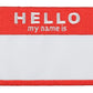 Hello My Name is Blank Name Tag Patch (3.5 Inch) RED Iron/Sew-on Embroidery Badge