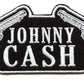 Johnny Cash Patch (3.65 Inch) Embroidered Iron or Sew-on Badge Dual Pistols Music Rock Logo Emblem Patches