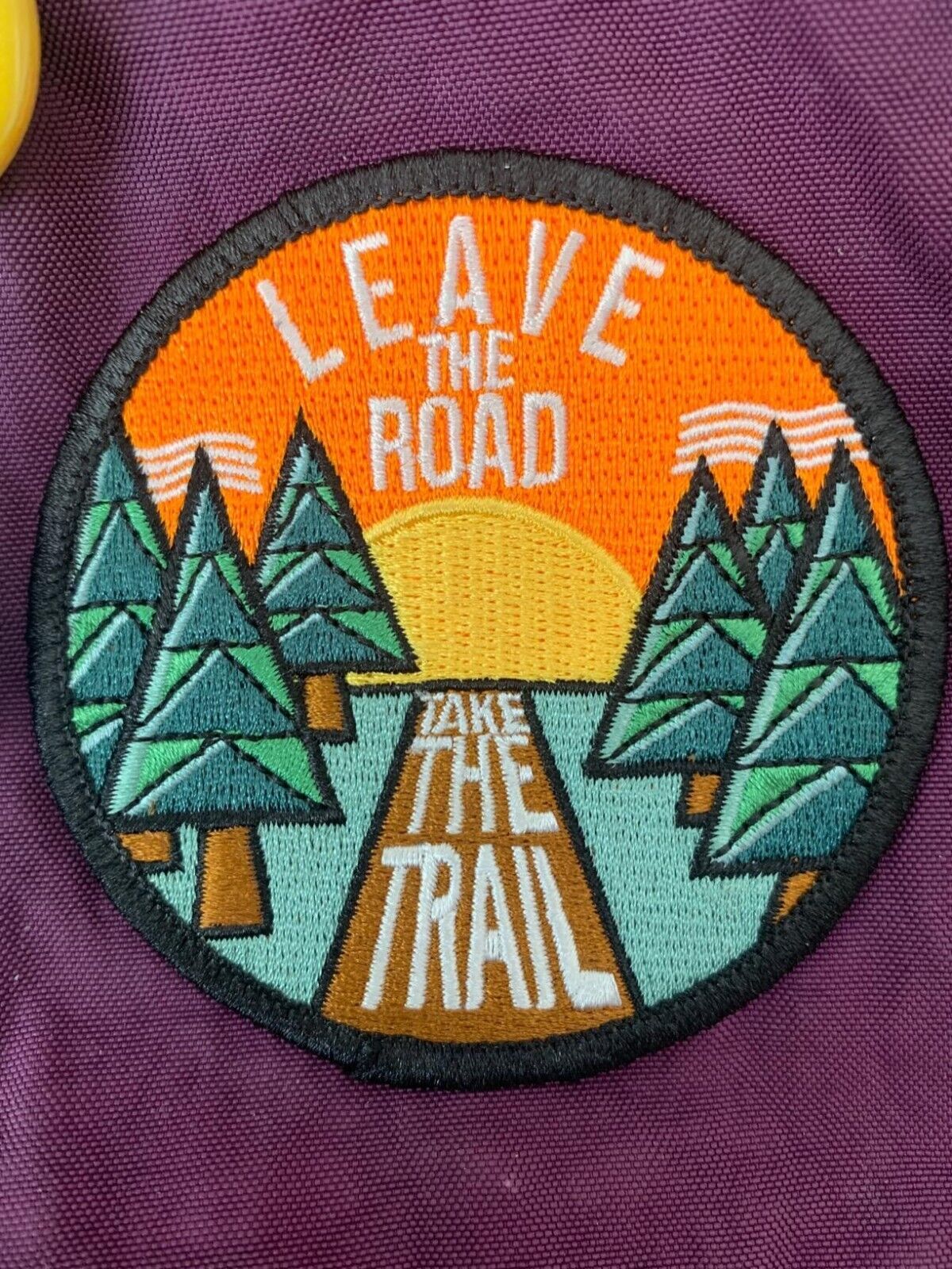 Leave the Road Take Trail Patch (3 Inch) Iron or Sew-on Badge Hiking Backpack Camino Trek Trails Adventure Patches