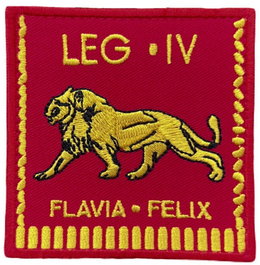 Legion IV Flavia Felix Patch (3 Inch) Red Embroidered Hook and Loop Velcro Badge Roman Empire Aquila Wolf Gift Patches