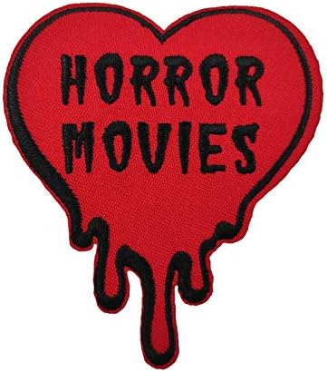 I Love Horror Movies Patch (3.5 Inch) Iron/Sew-On Badge Horror Films Goth Gothic Gift Patches