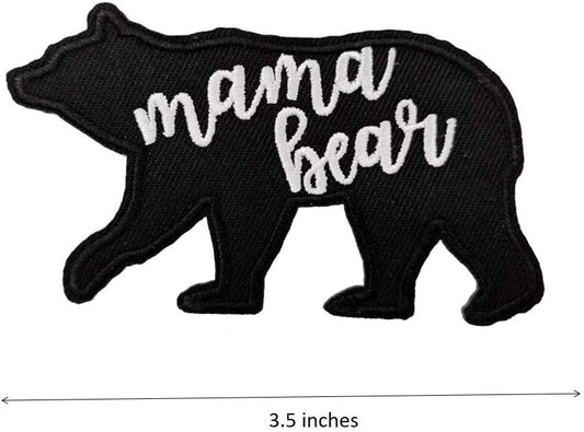 Mama Bear Patch (3.5 Inch) Iron/Sew-on Badge Mom, Mommy, Mummy Bear, DIY Patches
