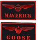 Goose & Maverick Patch Set (3.5 Inch) Velcro Badges Top Gun US Navy Fighters Weapon School Flight Suit Costume Patches