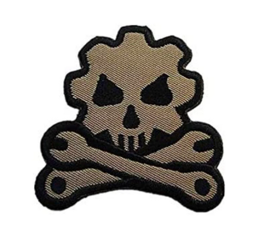 Mechanic Wrench Gear Wheel Skull Patch (2.75 Inch) Hook + Loop Velcro Badge DIY Costume Crest Backpack, Shirt, Jacket, Gift Patches