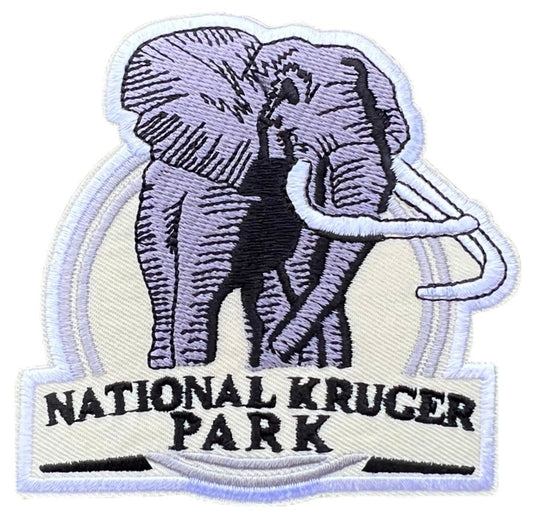 Kruger National Park South Africa Patch (3.5 Inch) Embroidered Iron-on / Sew-on Badge Souvenir Travel Emblem Elephant Safari Gift Patches
