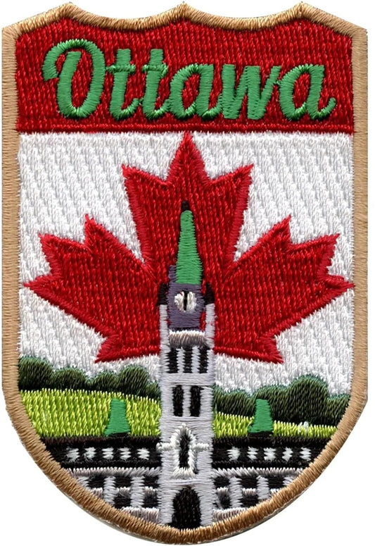 Ottawa Shield Patch (3 Inch) Iron-on Badge Travel Canada Souvenir Emblem Perfect for Backpacks, Jackets, Hats, Bags, Crafts, Gift Patches