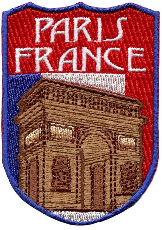 Paris Shield Patch (3 Inch) Iron-on Badge Travel France Souvenir Emblem Perfect for Backpacks, Jackets, Hats, Bags, Crafts, Gift Patches