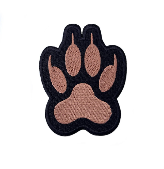 Dog Wolf Canine Paw Patch (3.5 Inch) Embroidered Iron/Sew-on Badge Paw Print Emblem Harness Crest DIY Gift Patches