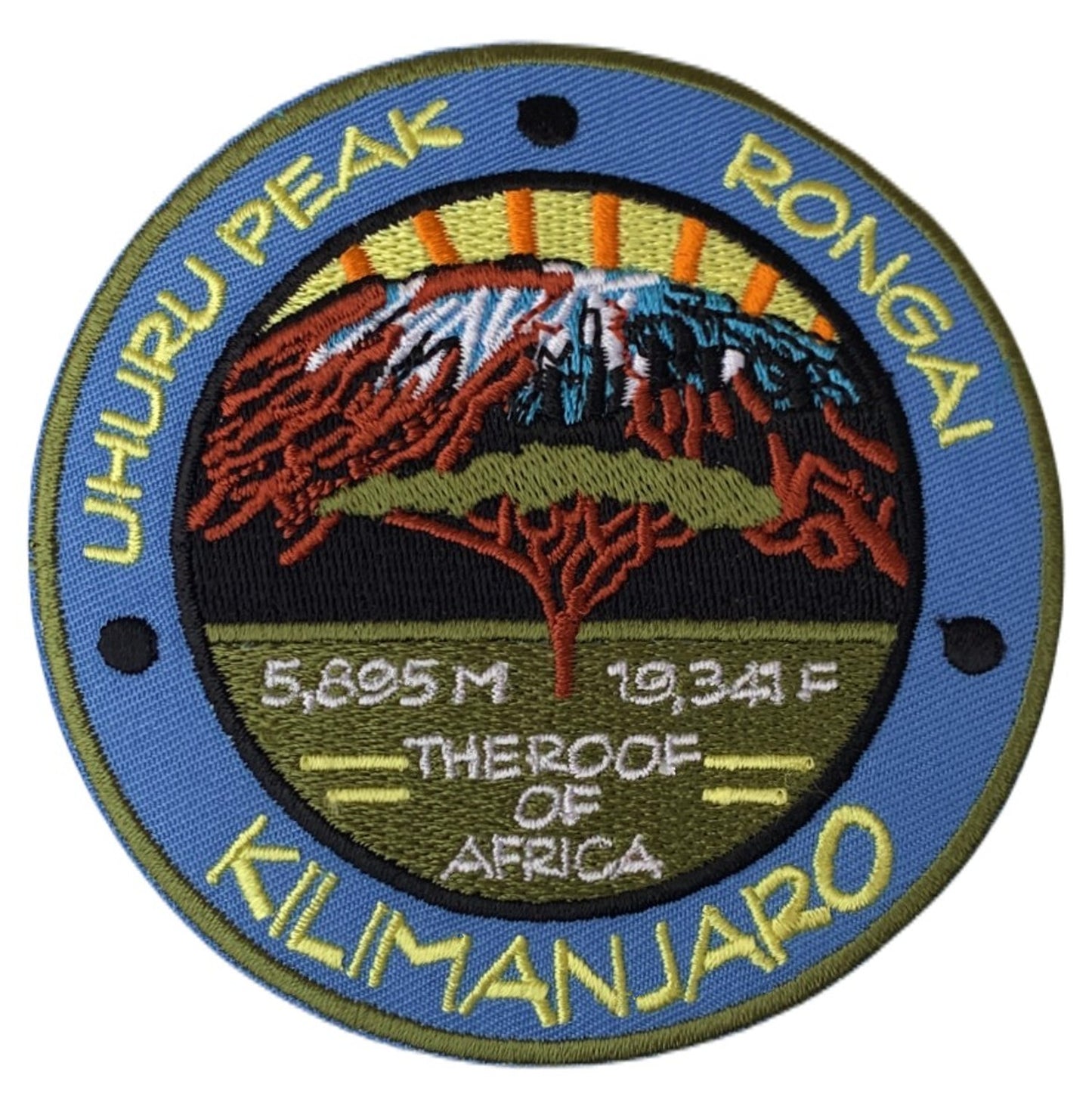 Mount Kilimanjaro Uhuru Peak Tanzania Rongai Route Patch (3.5 Inch) Iron-on or Sew-on Badge The Roof of Africa Souvenir Emblem Gift Patches