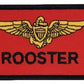 Top Gun Rooster Patch Set (3.5 Inch) Velcro Badges Golden Warriors US Navy Fighters Weapon School Flight Suit Costume Patches