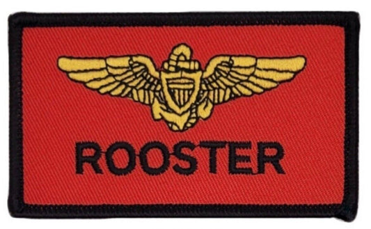Top Gun Rooster Patch (3.5 Inch) Velcro Badges Golden Warriors US Navy Fighters Weapon School Flight Suit Costume Patches