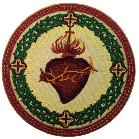Sacred Heart of Jesus Patch (4 Inch) Iron-on or Sew-on Badge Catholic Church Symbol Christian Emblem Costume, Jacket, Backpack, Gift Patches