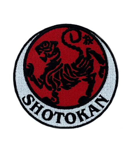 Shotokan Karate Do Patch (3.5 Inch) Embroidered Iron/Sew-on Badge Red Tiger Kimono Gi Japanese Kyoku Martial Arts Self Defense Kanji Japan